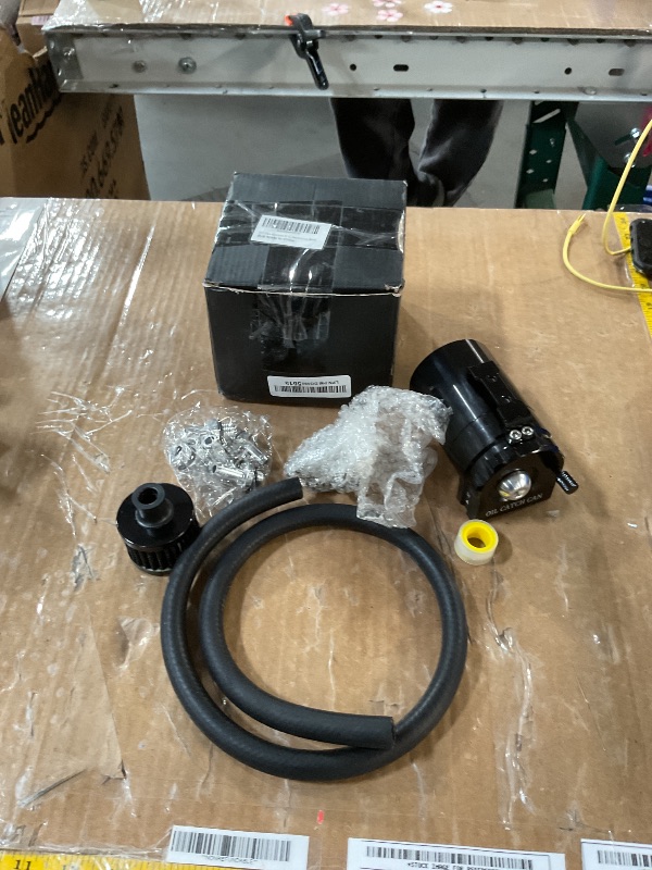 Photo 1 of AOCISKA Aluminum Oil Catch Can Reservoirs,Baffled Oil Catch Can Kit,300ml Oil Reservoir Tank,Oil Separator Catch Can with Hose Kit,Universal Oil Catch Can Tank Polish Baffled Reservoir (Black)