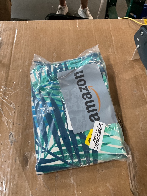 Photo 1 of NettyPro Outdoor Cushion Slipcovers Waterproof Set 4, Patio Chair Seat Cushion Covers with Zipper and Tie, Replacement Cover Only, 18 x 16 x 3 Inch, Tropical Leaf