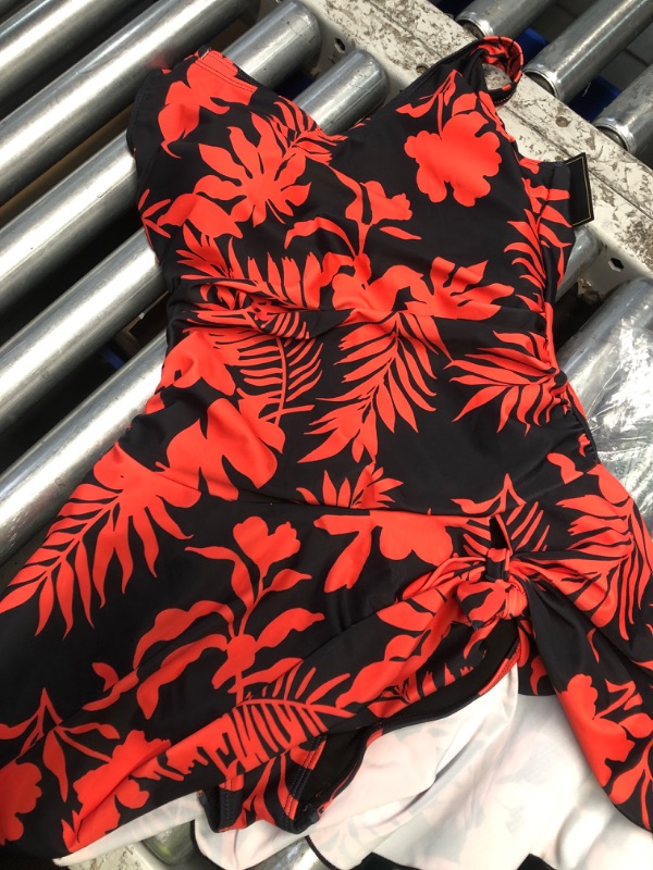 Photo 1 of (medium) Aidonger One Piece Swim Dress Swimsuits for Women Tummy Control Swimdress Skirt V Neck Bathing Suit