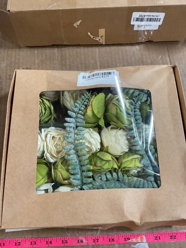 Photo 1 of ***(HEAVILY USED)***
IPOPU White Roses Artificial Flowers Heads Bulk, 25pcs Vintage Dried Flowers Artificial Rose Heads Green Fake Rose Wedding Centerpieces for Dining Table Decor Wall Flowers Decorations (White Green)