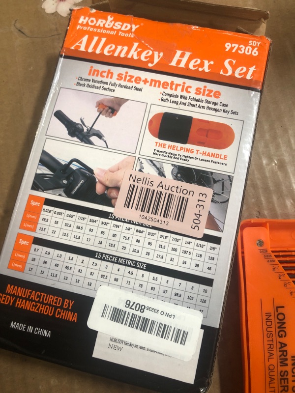 View 3 of HORUSDY 32-Piece Hex Key Set with Another Torque Handle, Allen Wrench Set Inch/Metric MM(0.7mm-10mm) SAE(0.028"-3/8)