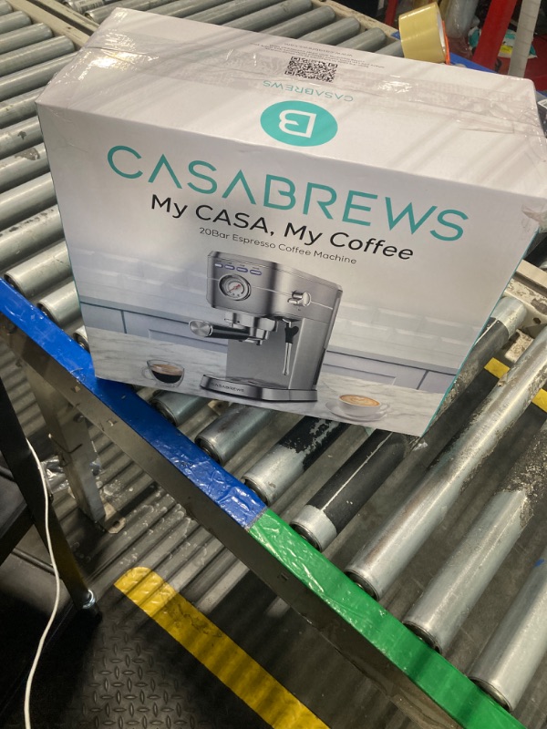 Photo 1 of CASABREWS CM5418 Espresso Machine 20 Bar, Compact Espresso Maker with Steam Milk Frother, Stainless Steel Coffee Machine with 34oz Removable Water Tank for Cappuccino, Latte, Silver