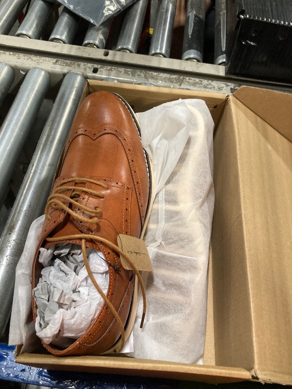 Photo 1 of Vostey Men's Casual Dress Shoes Wingtip Oxfords Shoes Business Dress Shoes for Men (BMY617A Brown 11.5)