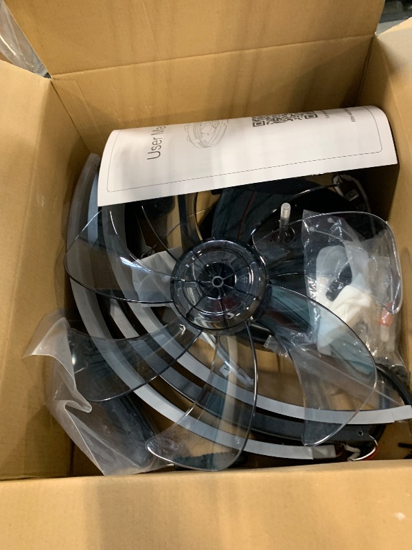 Photo 1 of ZMISHIBO Low Profile Ceiling Fans with Lights and Remote, 20 Inch Flush Mount Ceiling Fan with Light, 3000K-6000K Dimmable Fandelier LED Fan Light, 6 Wind Speeds Black Ceiling Fans for Bedroom