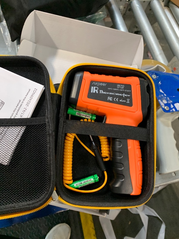 Photo 1 of -58°F to 2732°F Infrared Thermometer Temperature Gun with Thermocouple Probe, 50:1 Laser Temperature Gun for Humidity Measurement, BBQ, AC, High Temp Gun for Engine, Kiln, Forging, Industrial Use