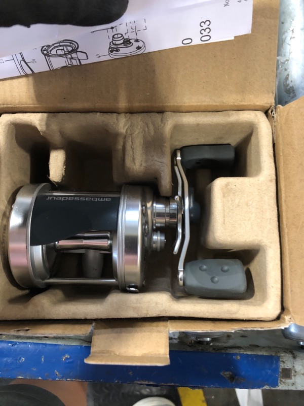 Photo 1 of Abu Garcia Ambassadeur S Conventional Reel, Size 6500 (1292736), 1 Stainless Steel Ball Bearings + 1 Roller Bearing, Synthetic Star Drag, Max of 11lb | 4.9kg,Black