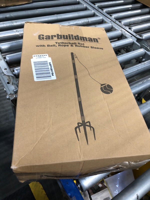 Photo 1 of Garbuildman Tetherball Set with Ball & Rope for Outdoor Backyard, Adjustable Tether Pole with 5-Prong Base & Rubber Sleeve for Playground, Outside Ball Games Sports for Kids, Adults