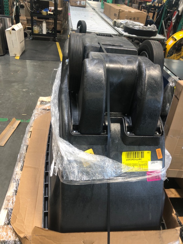 Photo 1 of **MISSING WHEEL***Rubbermaid Commercial Products Tilt Dump Truck/Trash Cart/Garbage Collection/Recycling 1000 lbs Heavy Load Capacity with Wheels Trash Recycling Cart Black Office/Warehouse/Facility Management