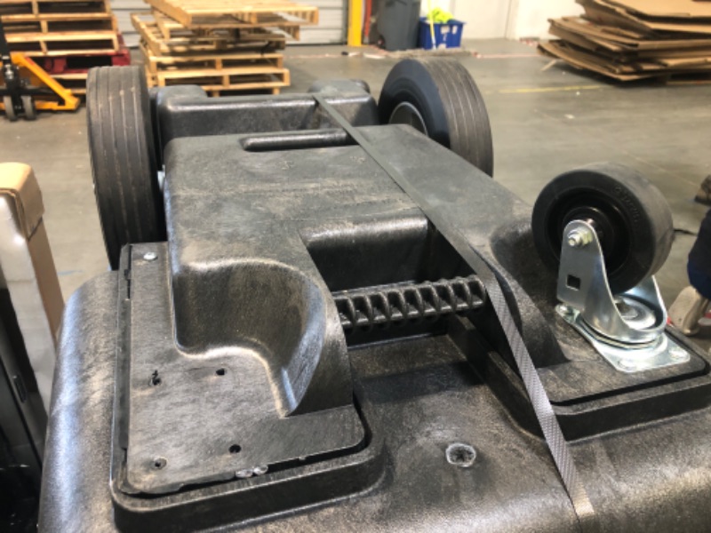 Photo 1 of **MISSING WHEEL***Rubbermaid Commercial Products Tilt Dump Truck/Trash Cart/Garbage Collection/Recycling 1000 lbs Heavy Load Capacity with Wheels Trash Recycling Cart Black Office/Warehouse/Facility Management