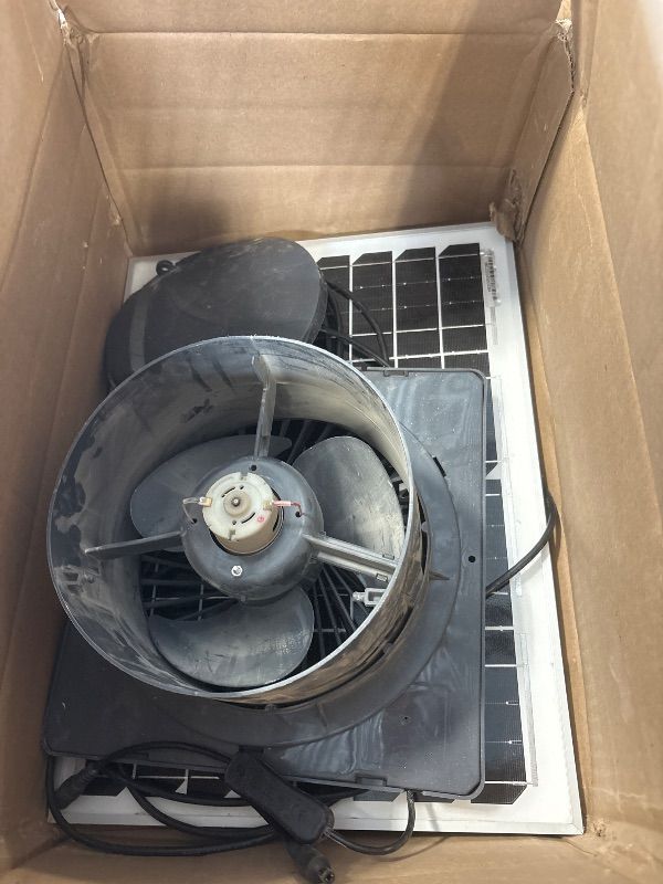 Photo 1 of Solar Fan for Chicken Coop, 25W Solar Panel 8'' Solar Powered Fan, 2600 RPM Powerful Greenhouse Fan, with an AC to DC Power Adapter Solar Exhaust Fan Chicken Coop Fan