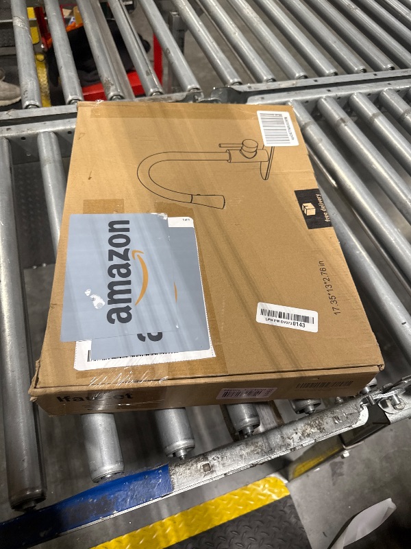 Photo 1 of   Kitchen Faucets, Kitchen Faucet with Pull Down Sprayer, High Arc Single Handle Kitchen Sink Faucet with Water Lines, Brushed Nickel Kitchen Faucet with Sprayer, RV Sink faucets