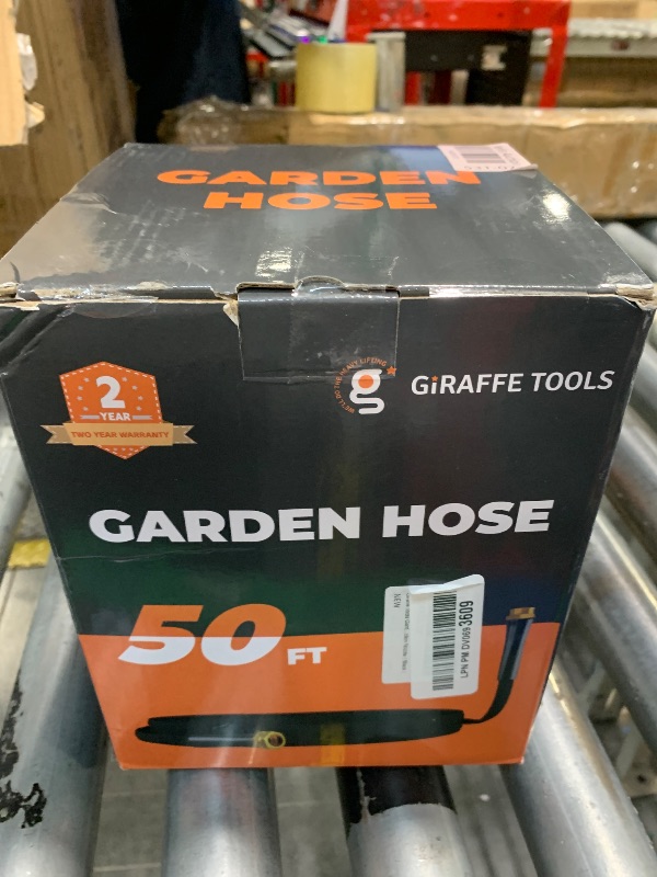 Photo 1 of ***NOZZLE MISSING**
Giraffe Tools Garden Hose 50FT Lightweight Lay Flat Water Hose Kink Free Flexible Hose with 9 Spray Function Nozzle?Black?