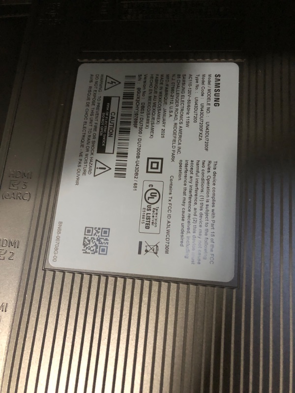 Photo 1 of SAMSUNG 43-Inch Class Crystal UHD 4K DU7200 Series HDR Smart TV w/Object Tracking Sound Lite, PurColor, Motion Xcelerator, Mega Contrast, Q-Symphony (UN43DU7200, 2024 Model)