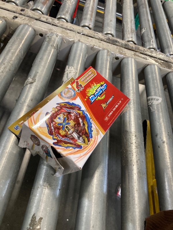 Photo 1 of Bey Battling Launcher Set, B-200 Xiphoid Xcalibur Xanthus Burst Bey, Left and Right Spin Sword Ripcord Launcher Compatible with All Bey Burst Series - Red