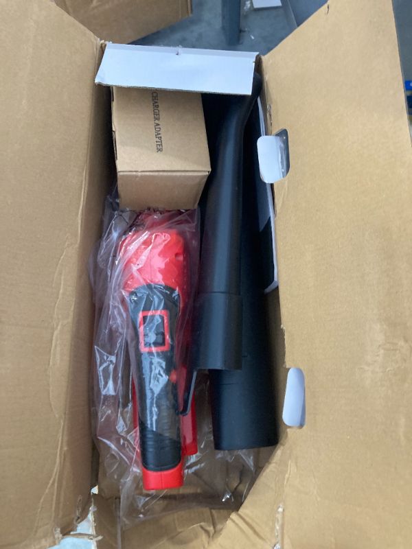 Photo 1 of ***BATTERY MISSING***
Cordless Leaf Blower, 20V Lightweight Electric Blower with Battery and Charger, Portable Handheld Power Leaf Blower with 2-Speed Control for Lawn Care