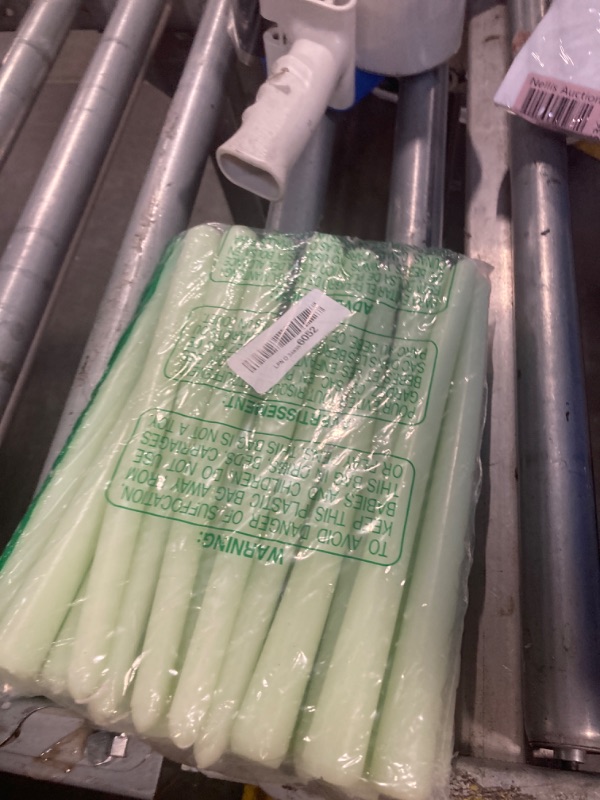 Photo 1 of 10 Inch Light-Green Taper Candles for Home Decoration, 10 Pack Unscented Candlesticks for Spring Dinner Wedding Christmas Party, Smokeless and Dripless Candle Sticks
