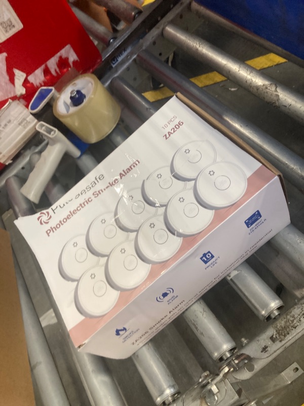 Photo 1 of 10 Packs Fire Alarms Smoke Detectors, Smoke Alarm Battery Operated, Fire Alarm with Test Button & Low Battery Signal, Photoelectric Technology Fire Detectors for Bedroom and Home