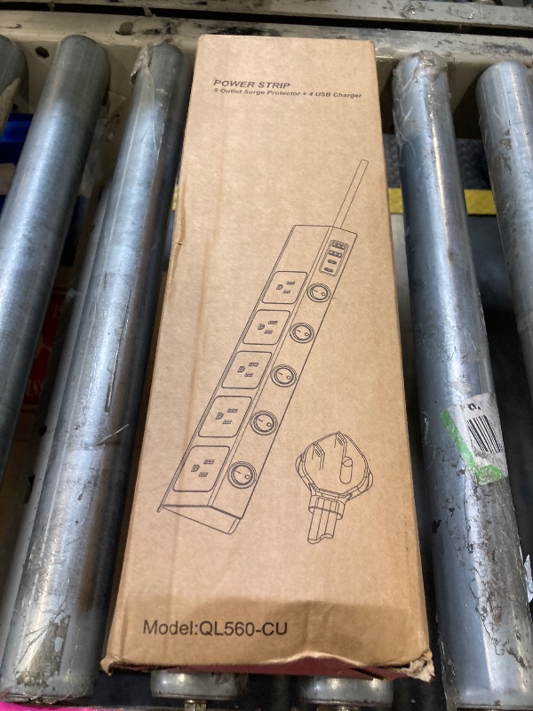 Photo 1 of HOPOW Flat Plug Power Strip with Individual Switches, 10 Ft Ultra Thin Flat Extension Cord, 5-Outlet Surge Protector with 2 USB-C (20W PD) & 2 USB-A, 1700 Joules, Wall Mount for Home Office, Black