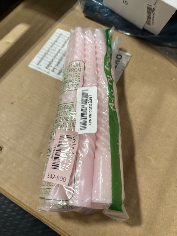 Photo 1 of 10 Inch Baby Pink Spiral Taper Candle Set, 10 Pack Unscented Dripless Candlesticks for Dinner Baby Shower Party Brithday Wedding and Home Decoration