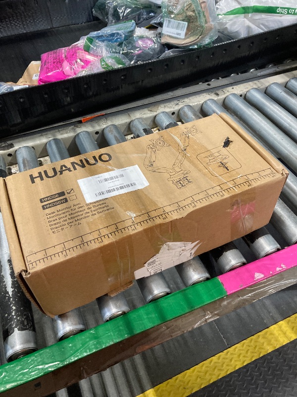 Photo 1 of HUANUO Dual Monitor Stand - Full Adjustable Monitor Desk Mount Swivel Vesa Bracket with C Clamp, Grommet Mounting Base for 13 to 32 Inch Computer Screens - Each Arm Holds 4.4 to 19.8lbs