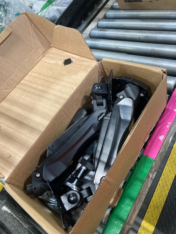 Photo 1 of HUANUO Dual Monitor Stand - Full Adjustable Monitor Desk Mount Swivel Vesa Bracket with C Clamp, Grommet Mounting Base for 13 to 32 Inch Computer Screens - Each Arm Holds 4.4 to 19.8lbs