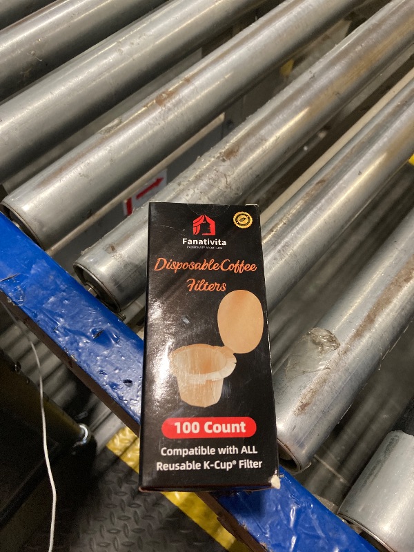 Photo 1 of 100 Count Fanativita K Cup Filters Disposable with Genius Lid Design, Fit All Reusable K Cups for Keurig (Unbleached)