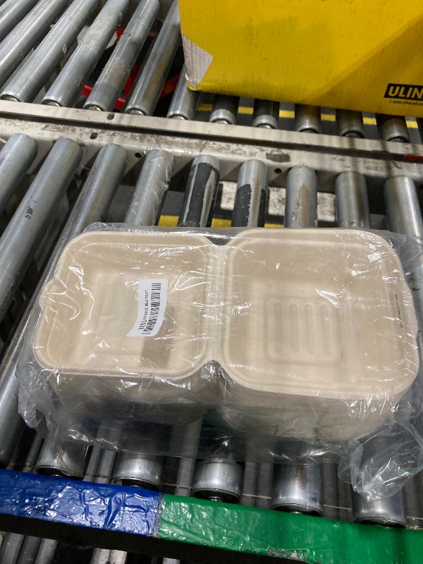 Photo 1 of [50 COUNT]Harvest Pack PFAS FREE 6 X 6" Compostable Square Hinged Container, Single Compartment Clamshell Takeout Box, Heavy-Duty Bagasse Food Container, Made from Eco-Friendly Plant Fibers