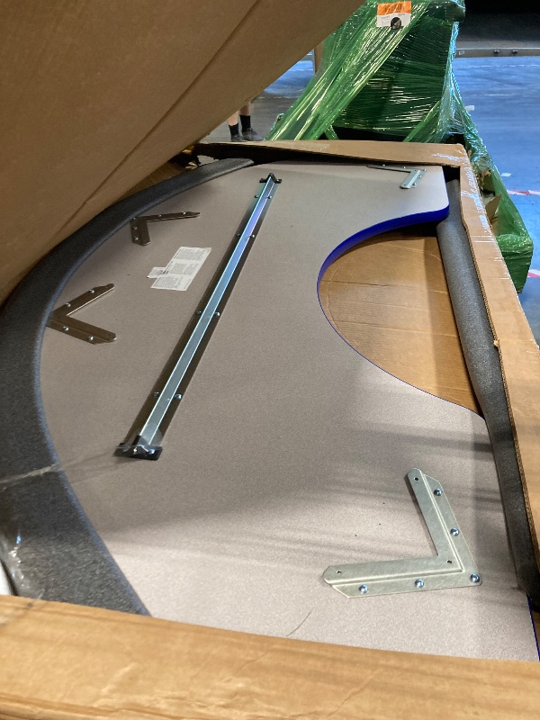 Photo 1 of **HALF MOON TABLE BUT IS NOT EXACT MATCH AS STOCK PHOTO-PLEASE USE STOCK FOR AS A REFRENCE GUIDE**
Half-Moon Blue Plastic Height Adjustable Activity Table