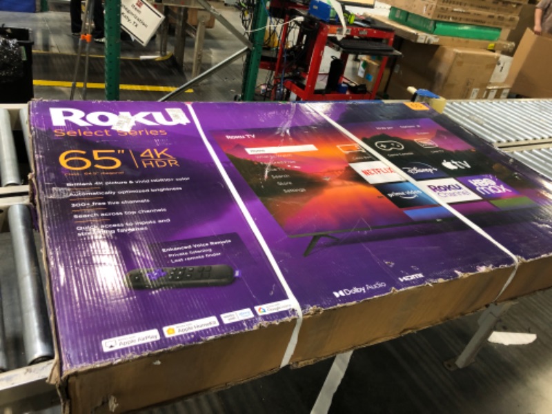 Photo 1 of Roku Smart TV – 65-Inch Select Series 4K HDR RokuTV with Roku Enhanced Voice Remote, Brilliant 4K Picture, Automatic Brightness, & Seamless Streaming – Live Local News, Sports, Family Entertainment