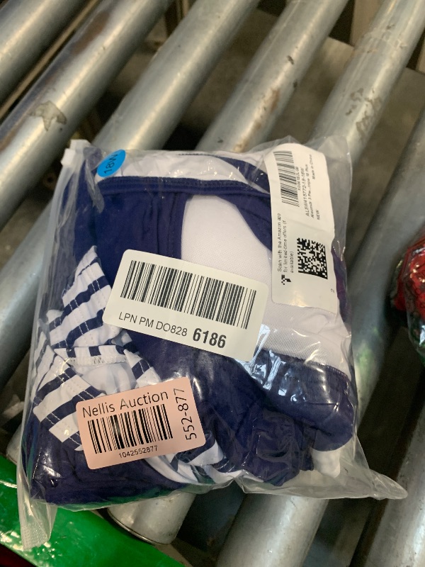 Photo 1 of Aleumdr 3 Piece Blouson Tankini Swimsuits for Women with Shorts Athletic Modest Bathing Suits Racerback Tank Tops Swimwear Stripe 18 Plus