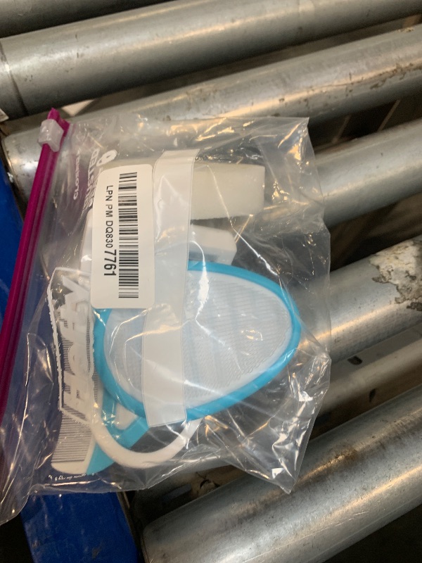 Photo 1 of Frida Baby The 3-Step Cradle Cap System, DermaFrida The FlakeFixer, Sponge, Brush, Comb and Storage Stand for Babies with Cradle Cap, White-Blue