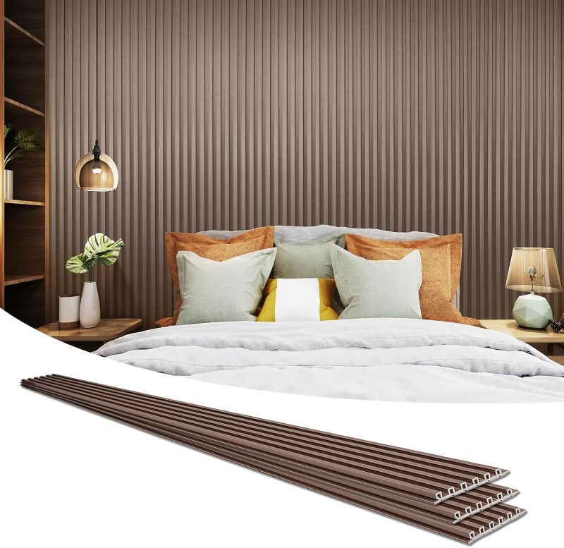 Photo 1 of 
Acoustic Wood Wall Panels, 2-Pack 94.5" x 12.6" Soundproof Wall Panels, Wood Slat Wall Panels for Wall Decor, Walnut