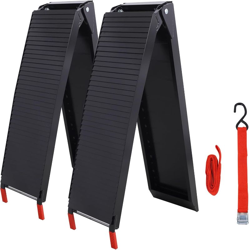 Photo 1 of 
Aluminum Truck Ramps, 80"x12" Portable Loading Ramps for Pickup Trucks, 1500 LBS Capacity Folding Powerspots Ramps with Handle & Buckle for ATVs...
