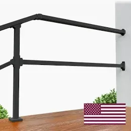 Photo 1 of  Rail Hand Rails for Outdoor Steps Extension, 4ft Rectangular Handrail Extension to Wall, Handrails for Step