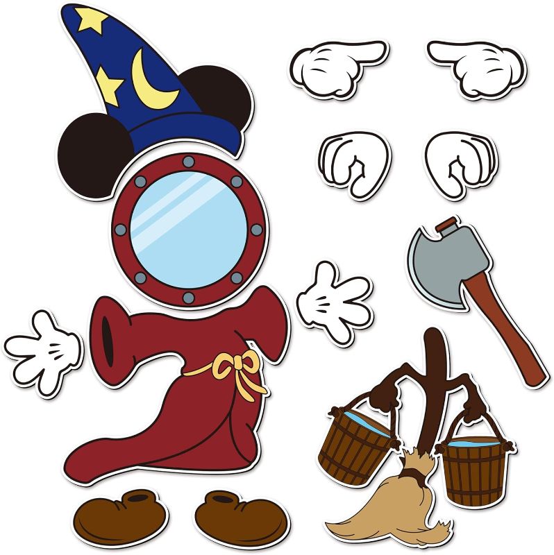 Photo 1 of 13Pcs Magical Mouse Cruise Door Magnet Magical Dress Up Mop Bucket Cruises Entrance Decal Decor Refrigerator Garage Outdoor Magnet Waterproof Magnetic Sticker for Holiday Carnival Ships Cabin
