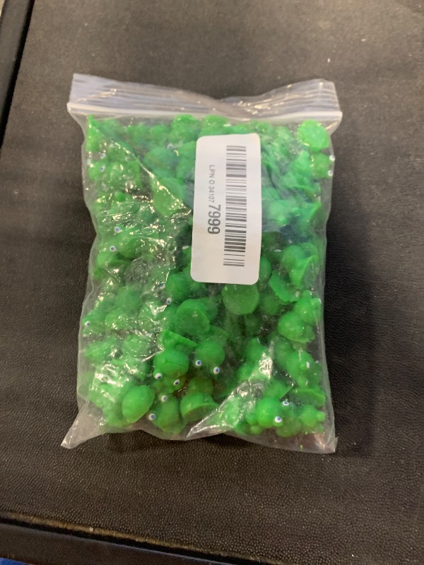 Photo 1 of 100pcs Mini Resin Frogs, Green Frog Figurines Miniature Resin Frogs Cute Frog for DIY Crafts Dollhouse Garden Glass Container Decorations