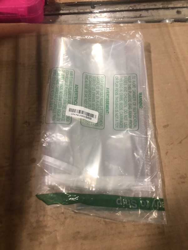 Photo 1 of 100 Pieces (9x12 Inch) Clear Plastic Bags for Packaging, Clothing & T-Shirts Strong Packing Self Adhesive Cellophane Bag