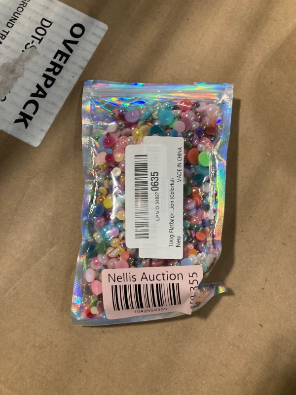 Photo 1 of 100g Flatback Pearls for Crafts,Assorted Sizes Half Round Pearl Beads Rhinestones for Nails,Pearl Flatback Resin Cabochons Beads for DIY Crafts Decoration (Colorful)