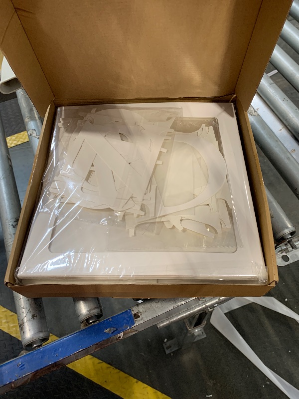 Photo 1 of Geyee 8 Pieces Balloon Box Decoration, Transparent Block with 78 Letters/ 3-Sets of A-Z for Halloween Decor Bride Shower, Baby Shower, Christmas Halloween Supplies, Birthday Boxes(White)