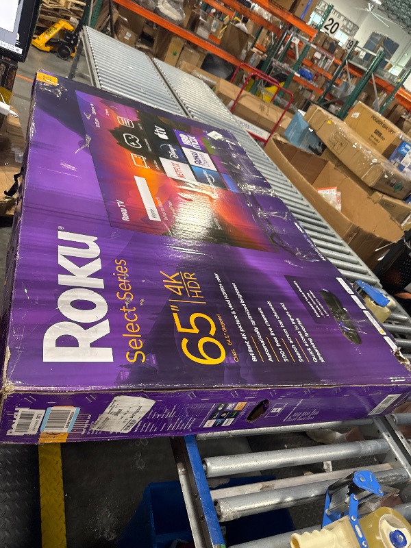 Photo 1 of Roku Smart TV – 65-Inch Select Series 4K HDR RokuTV with Roku Enhanced Voice Remote, Brilliant 4K Picture, Automatic Brightness, & Seamless Streaming – Live Local News, Sports, Family Entertainment  ***** ONLY PARTS****