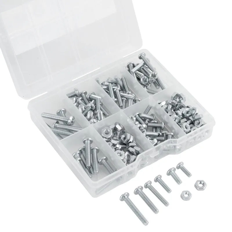 Photo 1 of 182-PIECE MACHINE SCREW & NUT KIT SET • SLOTTED / PHILLIPS #8 UNC-32 #10 UNC-24