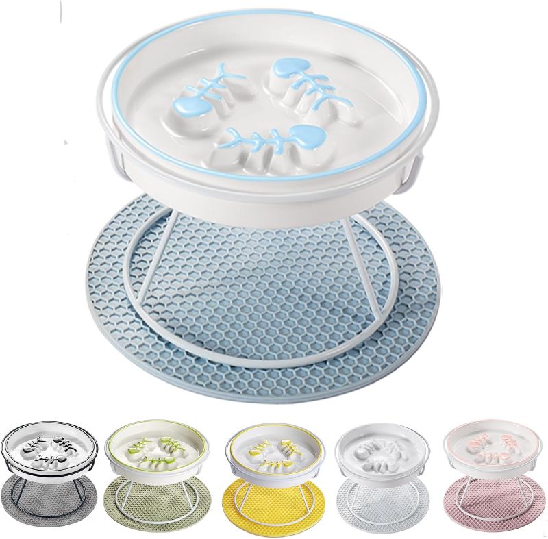 Photo 1 of 
TRUNDISAN Ceramic Fish-Bone Slow Food Bowl for Cats and Dogs, Dishwasher Safe, Non-Toxic, Engaging Design, Prevents Obesity