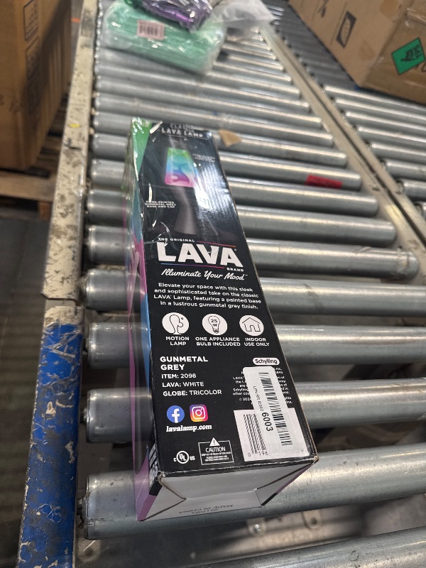 Photo 1 of LAVA® Lamp - 14.5" Gunmetal Grey - The Original Motion Light - Tri-Colored Green/Blue/Purple - Item #2098 (Amazon Exclusive)