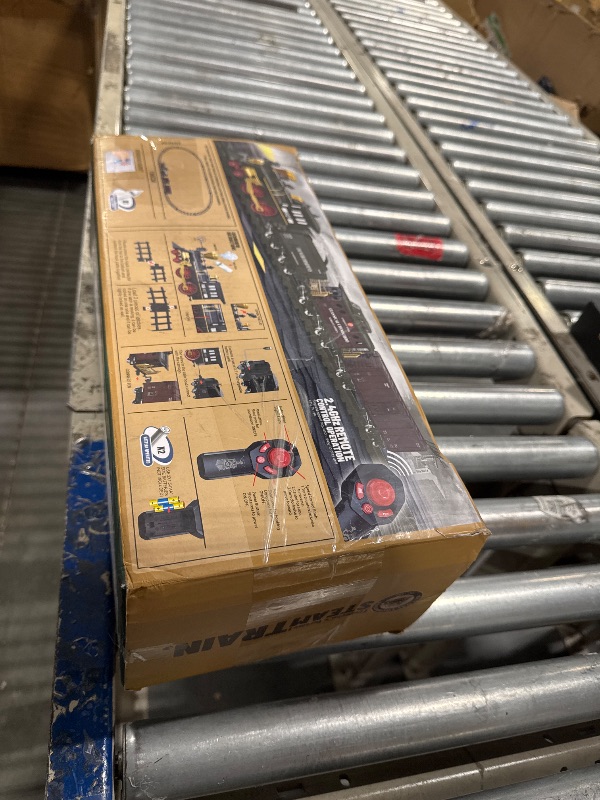 Photo 1 of Remote Control Train Set for Kids Electric Steam Engine Locomotive, Cargo Car & Tracks,Trains w/Realistic Smoke,Sounds & Lights,Rechargeable Birthday Gifts for 3 4 5 6 7+ Years Old Boys Girls