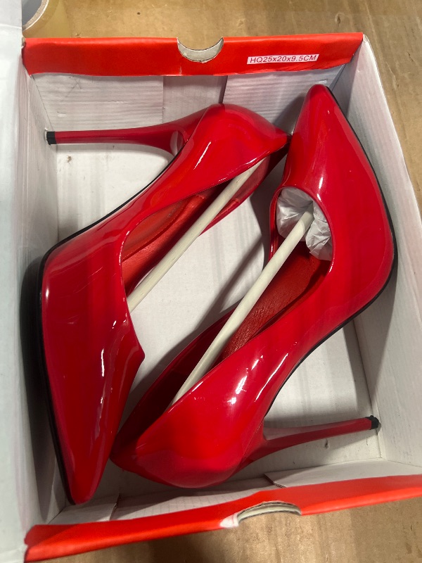 Photo 1 of hingswink Womens Red High Heels 4 Inch Closed Pointed Toe Pumps Stiletto Heels for Women Dress Sexy Wedding Pumps, Red07