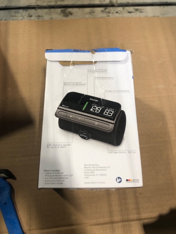 Photo 1 of Beurer BM81 easyLock Automatic Upper Arm Blood Pressure Monitor, Fully Electronic Smart Cuff Without Cables, Gentle Striction Plus Fast Measurement, Bluetooth, 240 Memory Sets