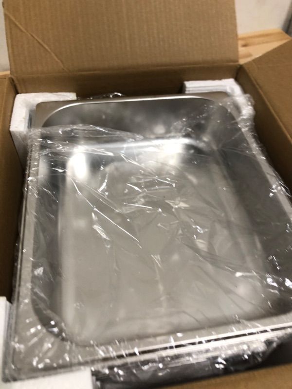 Photo 1 of 3 pack ZeroPone Hotel Pan 2.5" Deep Steam Table Pan 3Pack 1/2 Size Hotel Pan 22 Gauge Stainless Steel Anti Jam Steam Table Pan