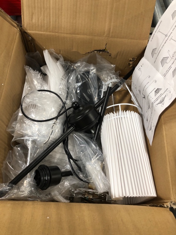 Photo 1 of FIYUEOYI Modern Linear Chandelier, 2-Light Dining Room Light Fixture with White Fabric Shade Kitchen Island Lighting Fixture for Over Table, Living Room, Bedroom