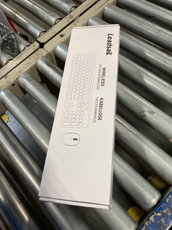 Photo 1 of LeadsaiL Wireless Keyboard and Mouse Combo, Full-Sized Ergonomic Computer Keyboard, 2.4GHz Cordless Keyboard Silent Mouse Set with 2-in-1 USB Receiver, 12 FN Shortcuts for Windows Laptop, PC/Mac-Black