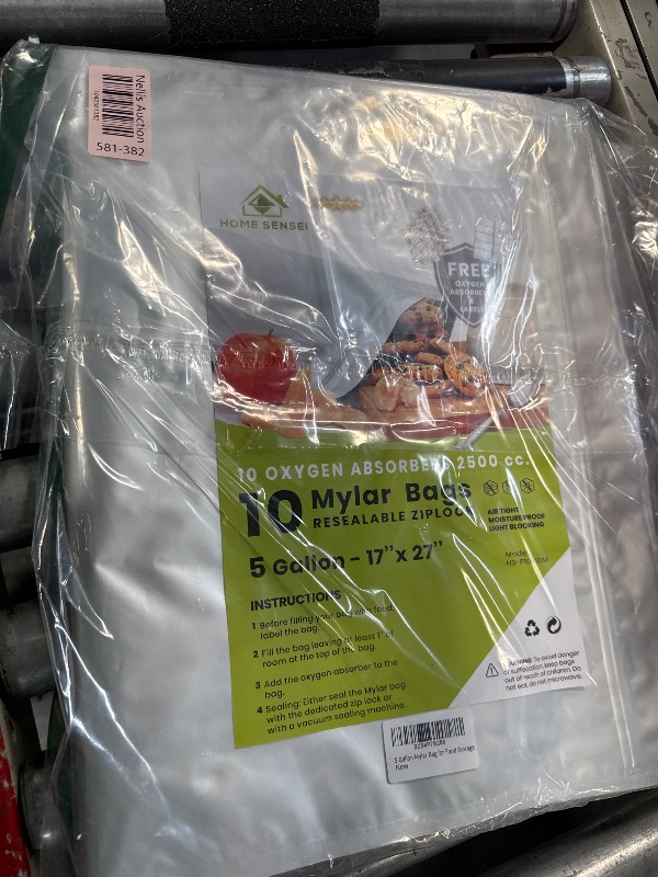 Photo 2 of 10pcs 5 Gallon Mylar Bags for Food Storage - 10 Mil Thick - Mylar Bags 5 Gallon with Oxygen Absorbers 2500cc - Zipper Resealable Mylar Bags - Bolsas Mylar 5 Galones